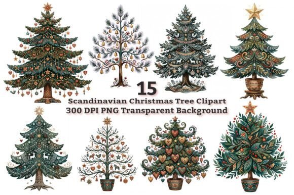 Download Scandinavian Christmas Tree Clipart PNG - Png Collection