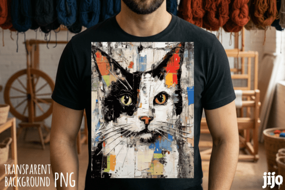 Download Cat Abstract Art Colorful PNG - Abstract art Collection