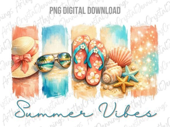 Download Summer Vibes Ocean Beach Brushstroke PNG - Png Collection
