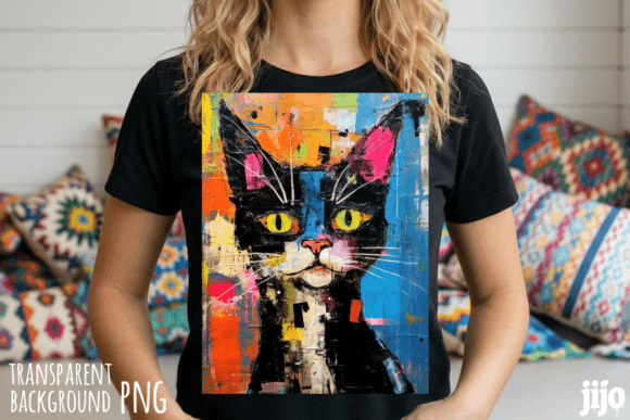 Download Cat Abstract Colorful Art PNG - Png Collection
