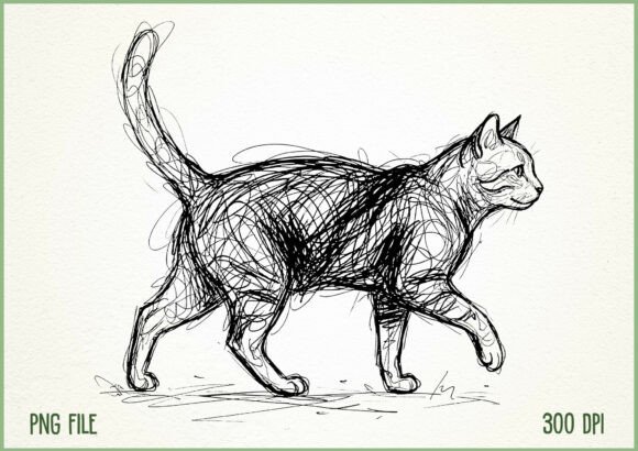 Download Vintage Cat Line Abstract Art PNG - Abstract art Collection