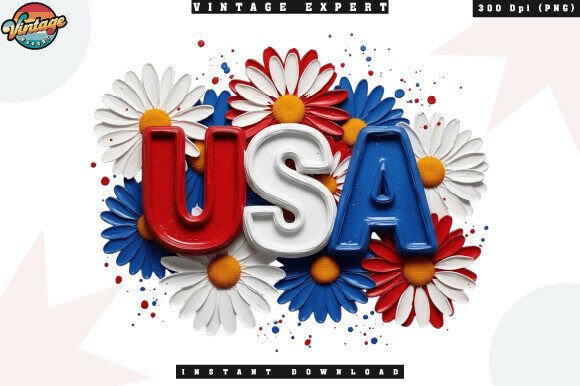 Download Patriotic USA Daisy Summer Flower PNG - Png Collection