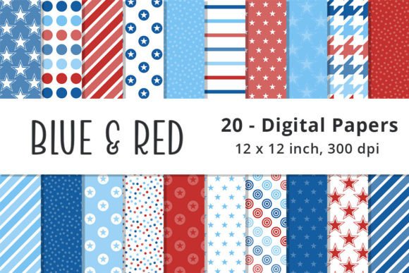 Download Red, White, and Blue Digital Paper - Digital paper Collection