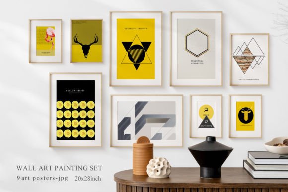 Download Abstract Art Print, Wall Art, Yellow - Premium Resources
