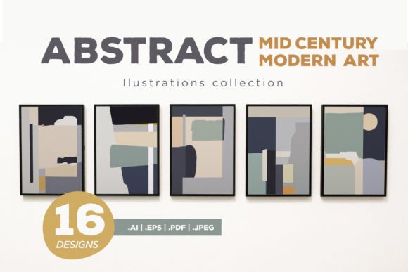 Download Modern Mid Century Abstract Art Print - Premium Bundle