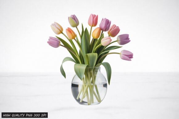 Download Tulip Flower Vase Clipart PNG Design - Flower vase clipart Collection
