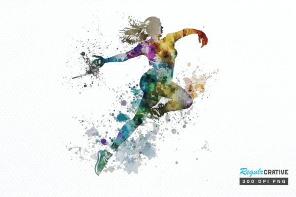 Download Watercolor Woman Figure Skating Clipart - Woman figure Collection