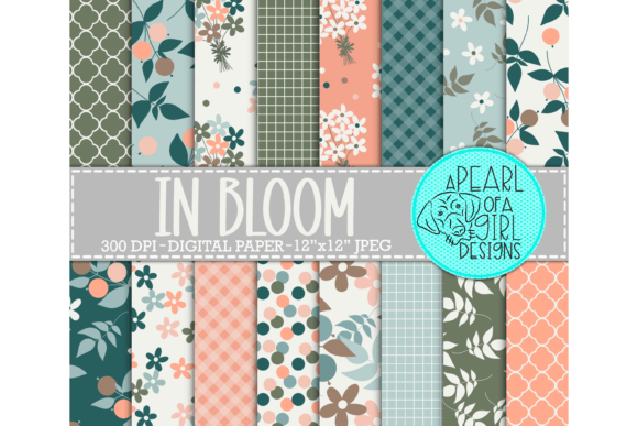 Download In Bloom Digital Paper, Flower Design - Digital paper Collection