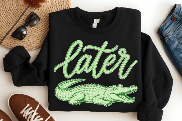 Download Later Gator PNG, Trendy Animal Quote Tee - Png Collection