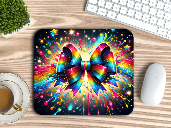 Download Rainbow Glitter Splash Bow Mousepad PNG - Png Collection