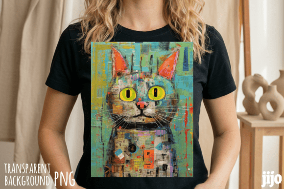 Download Cat Abstract Colorful Art PNG - Png Collection