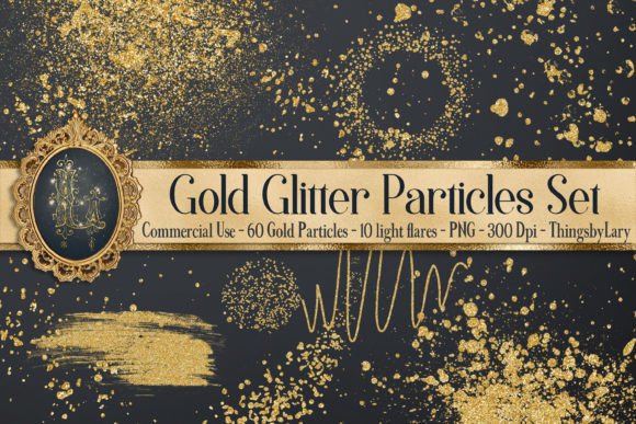 Download Gold Glitter Particles Overlays PNG - Png Collection