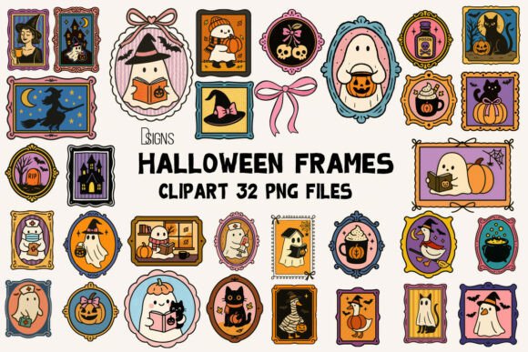 Download Halloween Cute Frame Clipart Bundle Png - Png Collection