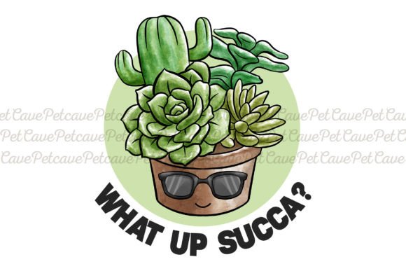 Download What Up Succa Funny Plant Watercolor PNG - Png Collection